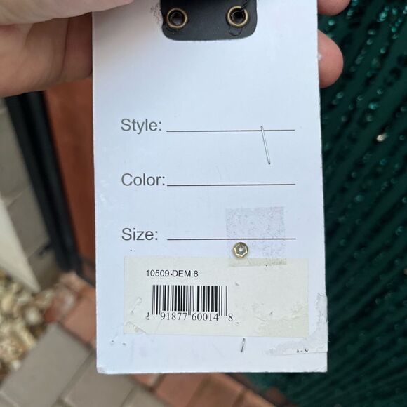 Mac Duggal 10509 Sleeveless High Neck Beaded Midi Sheath Dress 8 NWT - Picture 8 of 11